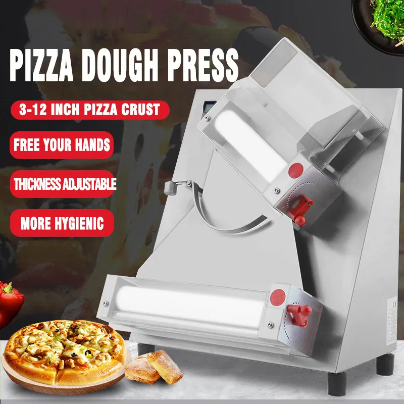 Laminoir électrique à pâte à pizza en acier inoxydable 18 pouces Machine à presser les pâtes à pizza automatiques Machines à laminer