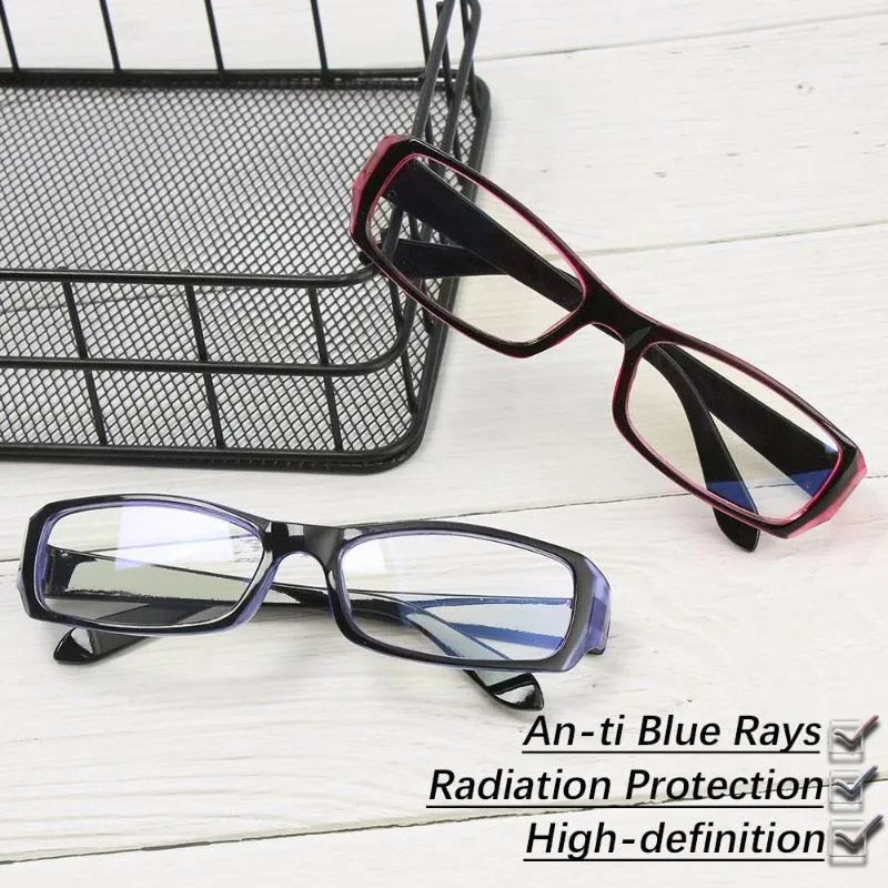 선글라스 1pc 빈티지 안티 블루 광선 안경 검은 PC 프레임 안경 방사선 보호 안경 고화질 컴퓨터 고글