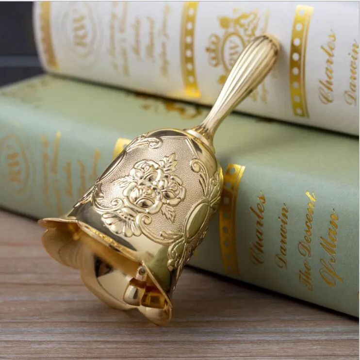 Other Event & Party Supplies Vintage Rose Decorative Golden Metal Hand Bell Ornaments Gift School El Service Desk Bells A047Other