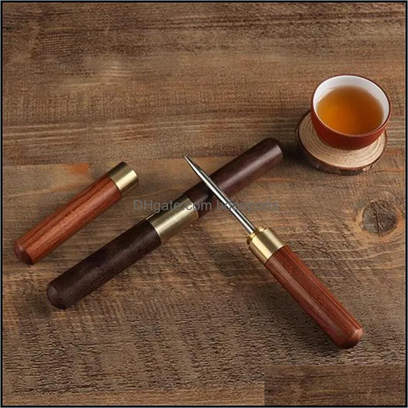 2020 new Hot sales Puer Tea knife Needle Pick With Wood Handle Puer Tea Tools Cone Needle Breaking Prying Tea Brick Professional Tool 143