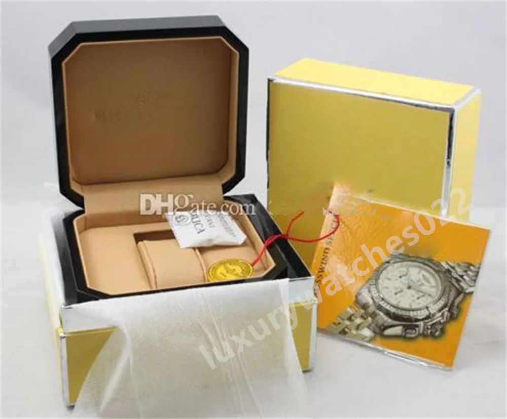 Oryginalne pudełka męskie Zegarki damskie Pudełka na zegarki męskie z certyfikatami Drewniane pudełko na zegarki Breitling