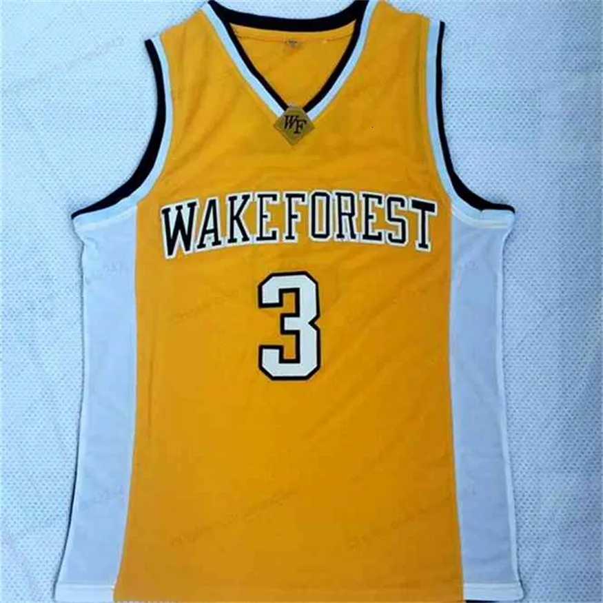 Nikivip # 3 PAUL maillot de basket-ball universitaire de qualité supérieure noir blanc Wake Forest pour les maillots scolaires pour hommes All Stitched