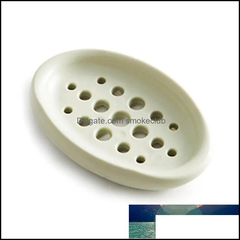 1PC Silicone Non-slip Soap Holder Dish Bathroom Shower Storage Plate Stand Hollow Dishes Openwork Soap Dishes