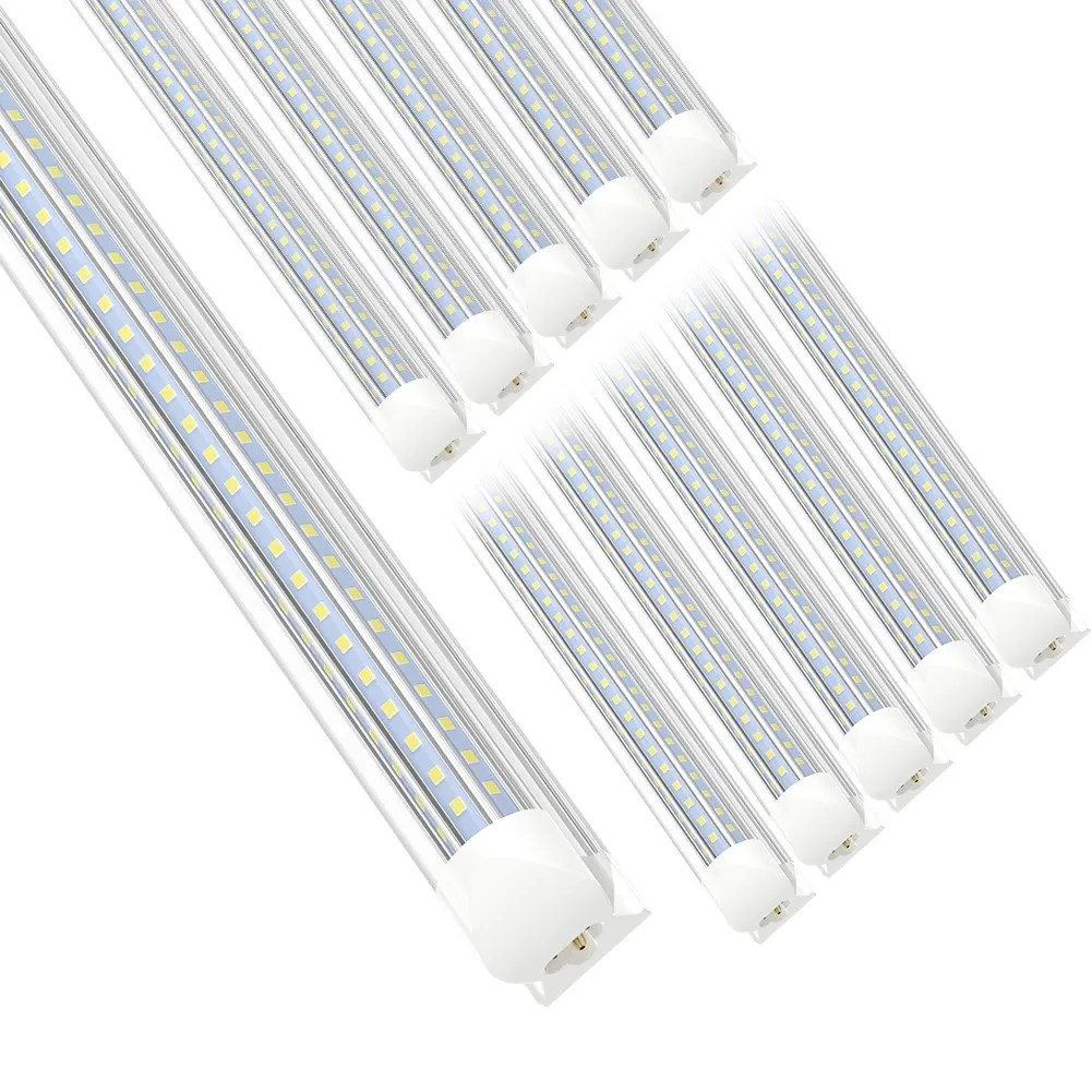 Jesled T8 LED Tüp Işıkları 8ft D Şekilli 90W 6000K LEDS Tüpler Işık Şeffaf Kapak Dükkanı Garaj Ofis Aydınlatma