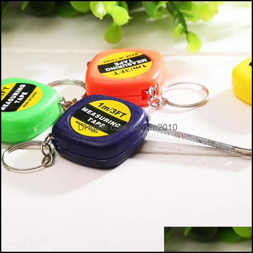 mini 1m tape measure with keychain small steel ruler portable pulling rulers retractable tape measures flexible gauging tools vt0321