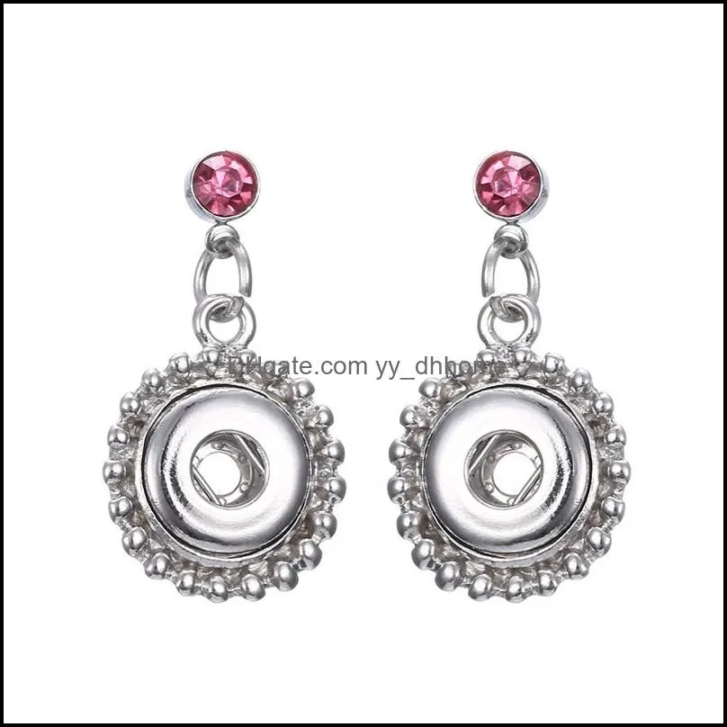 noosa snap button earring crystal stud earrings snap flower jewelry fit 12mm snap buttons simple earrings for women