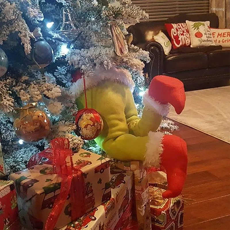 Juldekorationer Thief Burlap Stealer Design Hem främre dörrkrans Hoop Xmas Decor Santa Claus Tree Ornament 2022Christmas