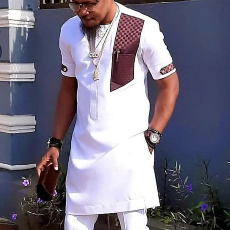 Wholesale Summer African Fashion Mens Short Sleeve Muscle Shirts For Men With Color Block Patchwork Mid Length Tee For Young Males From Foshoute 18.8 DHgate.Com