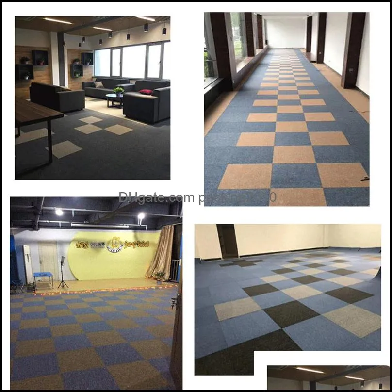 wholesale office splice carpet solid color rugs for hotel billiard room pvc floor mat kitchen non-slip carpets mats 50*50cm dbc