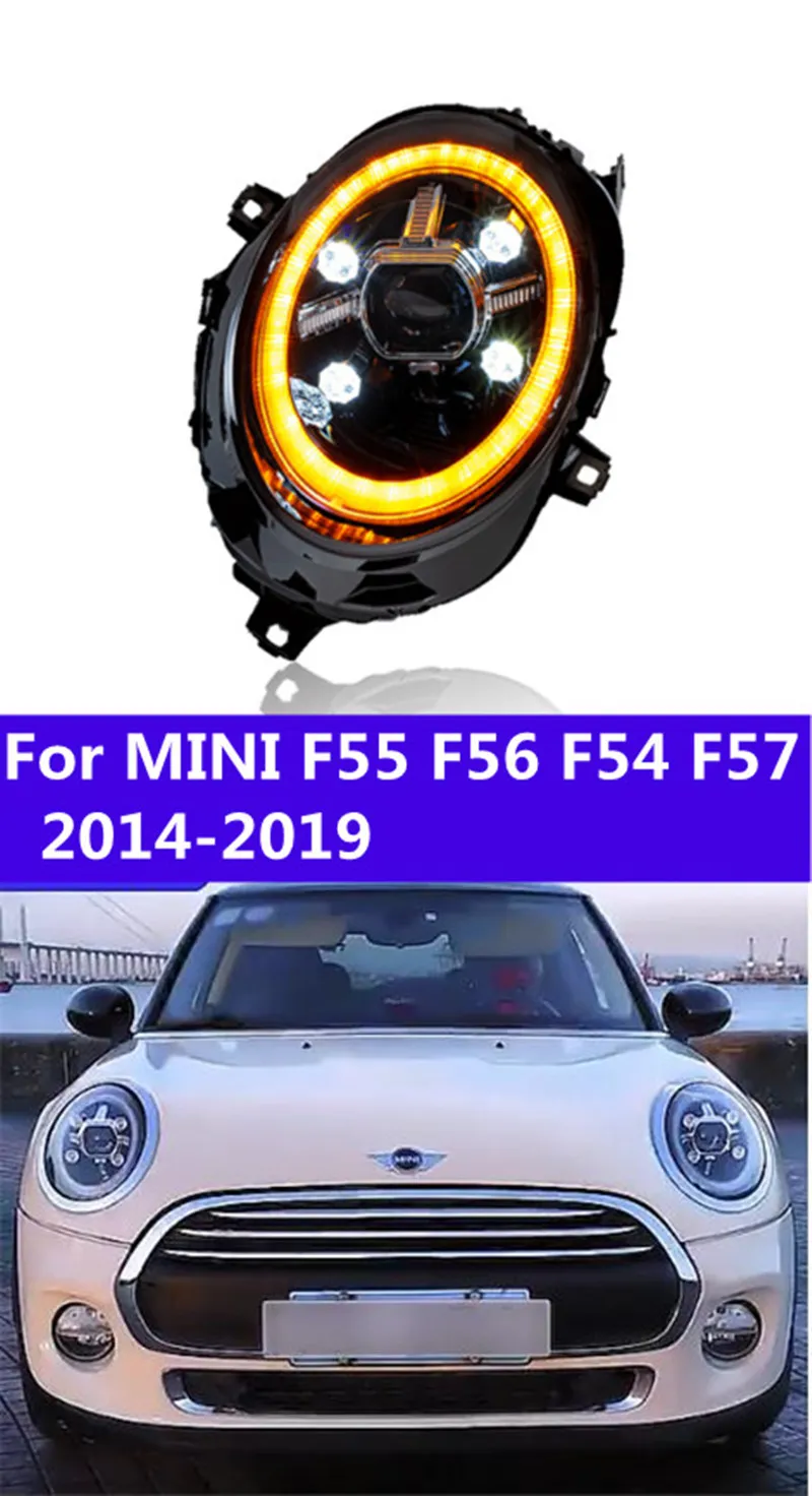 Kopflampe für MINI F55 LED-Scheinwerfer 2014–19 Scheinwerfer F56 F54 F57 DRL Blinker Fernlicht Angel Eye Projektorlinse