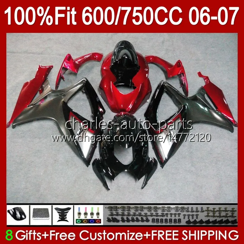 OEM Bodywork For SUZUKI GSXR 750CC 600CC 750 600 CC 06-07 Body 130No.88 GSXR600 GSXR750 K6 GSX-R750 06 07 GSXR-750 GSXR-600 2006 2007 Injection mold Fairing glossy silvery