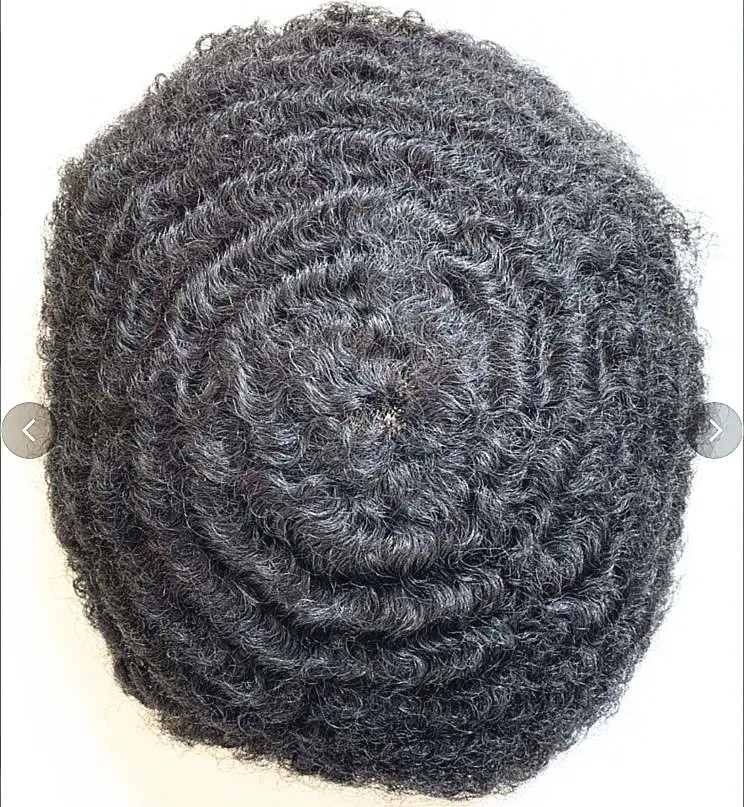 8mm de onda afro mão amarrada peças de cabelo virgens humanas e virgens indianas para homem negro na América Fast Express Delivery