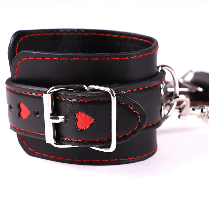 Hearts Handcuffs Ankle Restraints Cosplay Strict Bondage Play Punk BDSM Adult Games sexy Flirt Toys mid-night Lover Handcuff