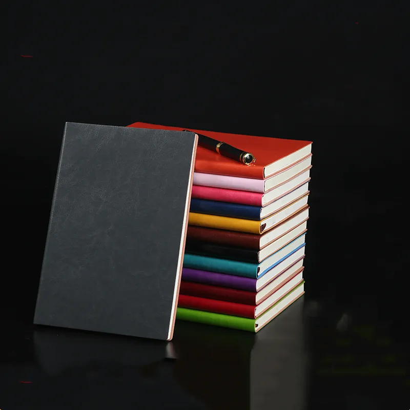 A5 A6 B5 Notebook Wielokrotnego użytku PU Zagęszczona Notepad Ledger Papeteria Biznesowa Spotkanie Promocyjne Rekord Książka Dostosuj Drukowane logo