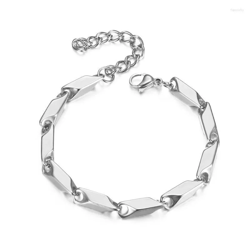 Link Chain Mens Armband Simple Punk 3/5mm rostfritt stål Oregelbundna geometri -armband för kvinnor Män handledsmycken Braslet 2022 Fawn22