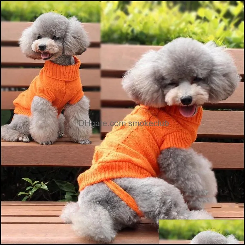 Pet Supply Knit Dog Jacket Sweater Pet Cat Puppy Coat Clothes Small Warm Costume Apparel 8 Colors 5 Sizes