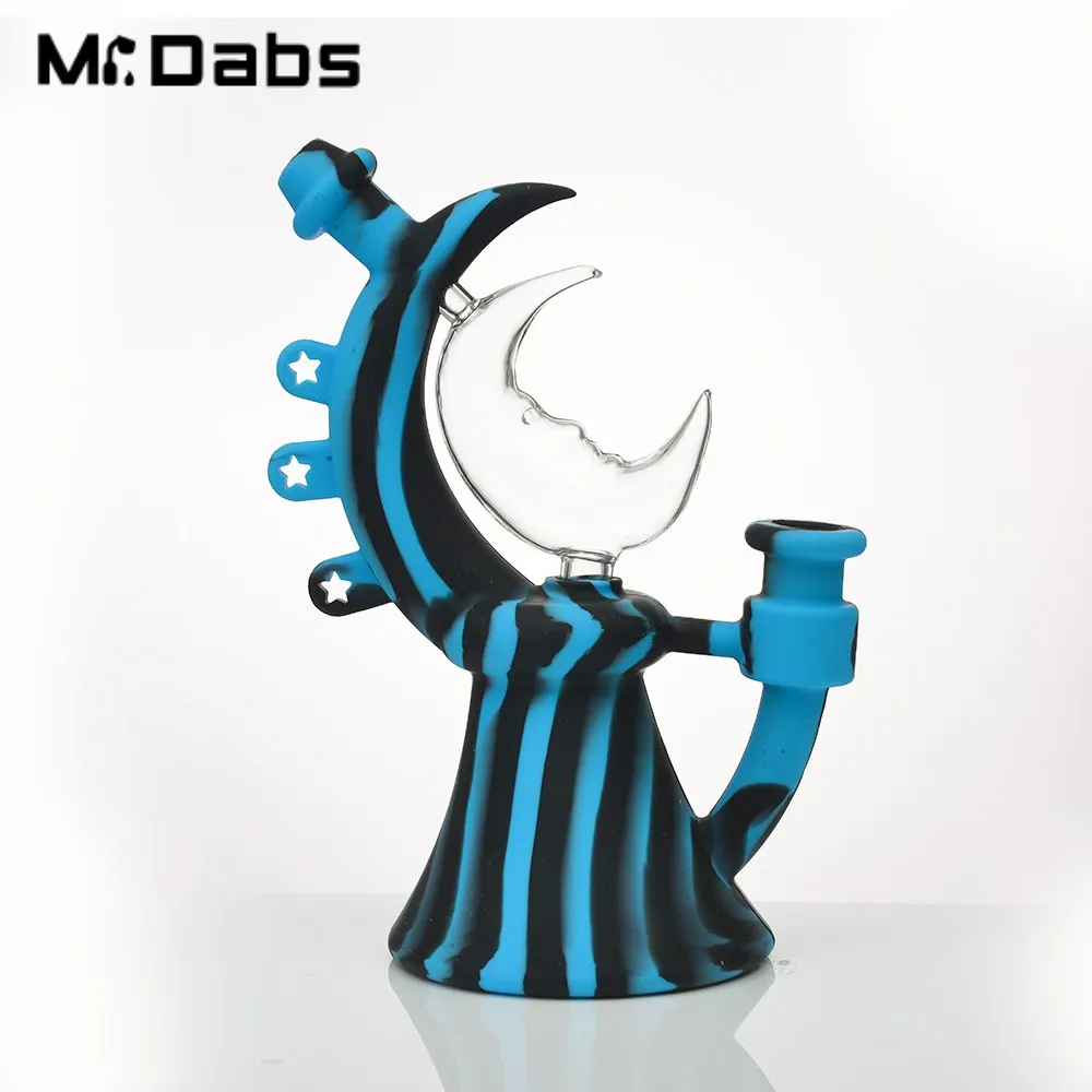 Silicone Water Pipe Bongs 7.6" Height 90mm diameter Smoking Accessories Dab Rig Mixed color