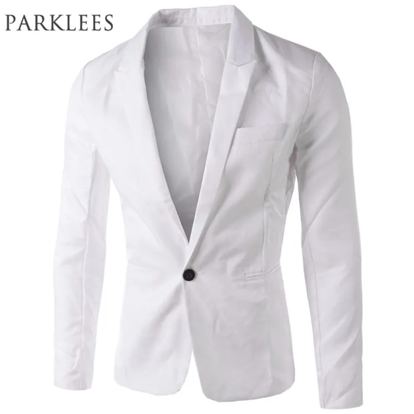 Marka White Blazer Men Men Mens Slim Fit Blazer Jacket Korean Stylish Single Button Men Suit Costume Veste Homme 220527