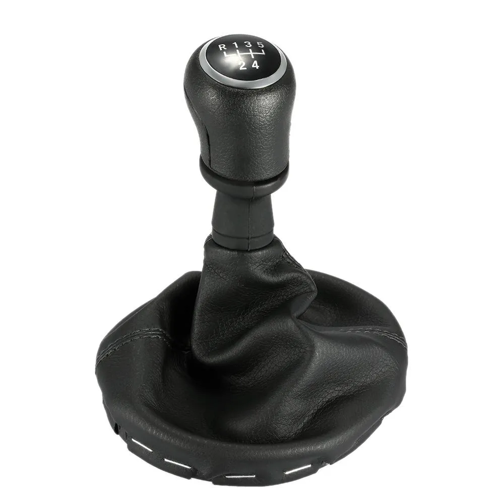 5 Speed ​​Car Auto Black Leather Gear Shift Stick SHIFTER Pokrywa Pokrywa Wymiana rozruchu do VW Transporter T5 T5.1 GP 2003-2011