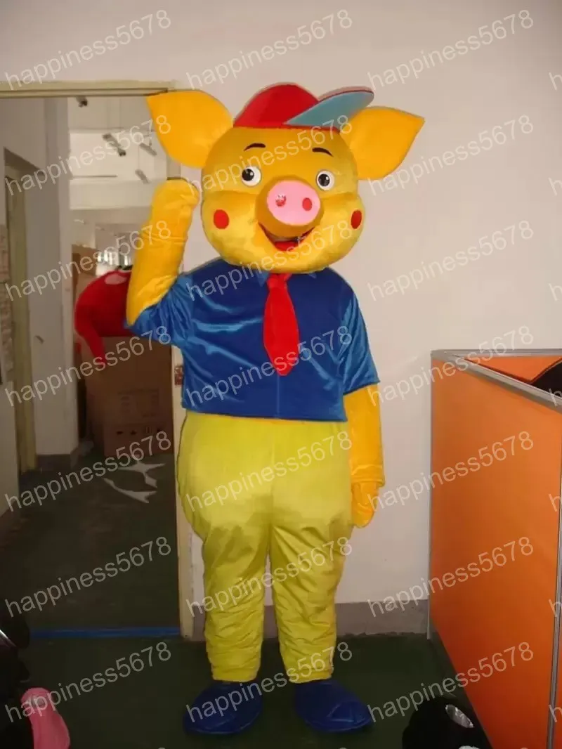 Simulering gul gris maskot kostymer av hög kvalitet tecknad karaktär outfit kostym halloween vuxna storlek födelsedagsfest utomhus festival klänning