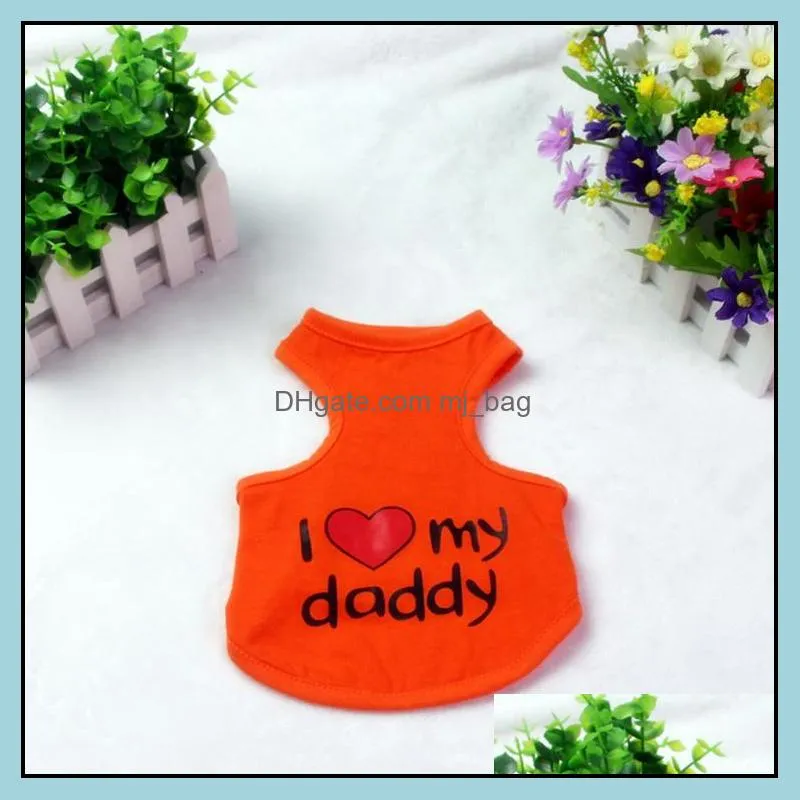 pet love mommy vest dog apparel puppy summer loves apparels teddy dogs like my dad mom clothing wy1265