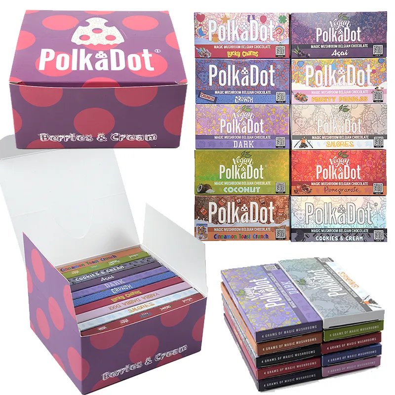 Boxverpackungsbeutel Polkadot Chocalate Bar Magic Pilze 4 Gramm 4G Polka Dot Dank Packing Package Box