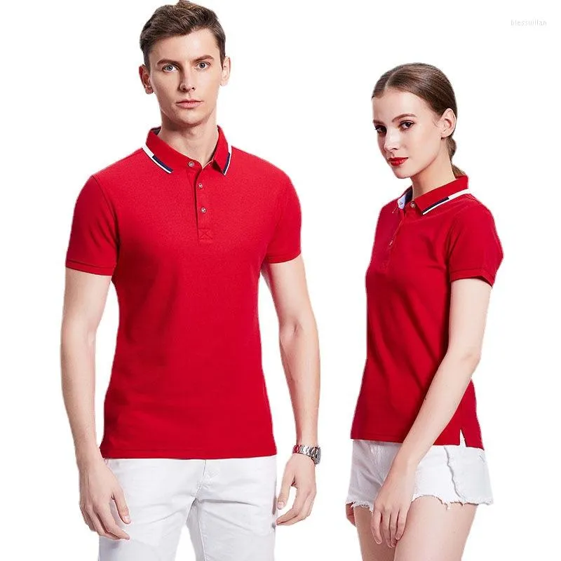 Męski Polos Business Cotton Summer Men's Short-Sleeved Shirt Custom Drukowane kombinezony T-shirt Lapel Slim Fit All Match Shirtmen's Men'sme
