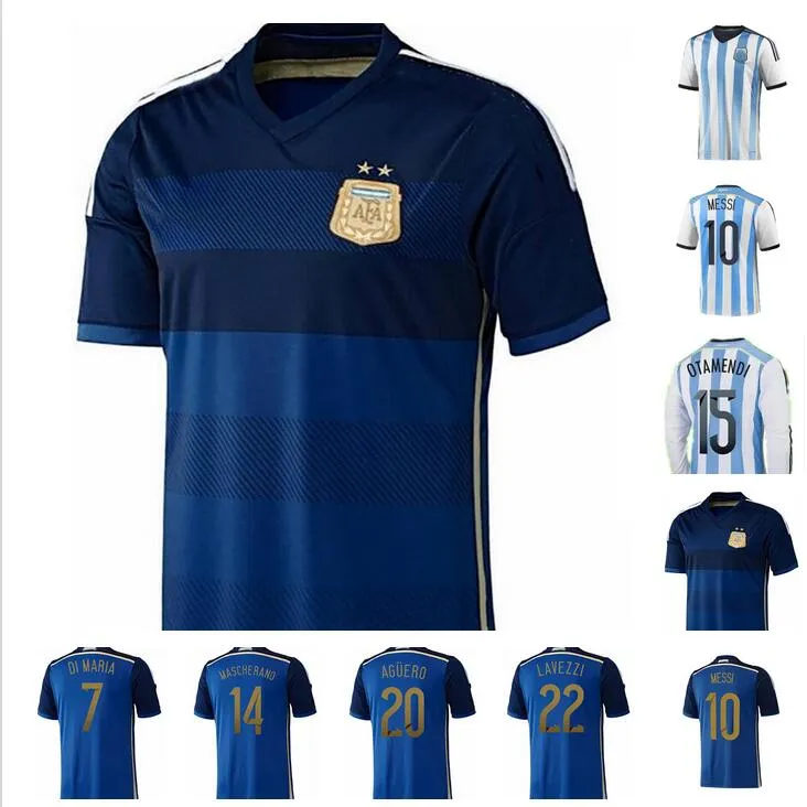 MARADONA #10 MESSIS Argentinië 2014 2015 Retro voetbalshirt 14 15 thuis weg Vintage voetbalshirt Classic HIGUAIN DI MARIA KUN AGUERO lange mouw