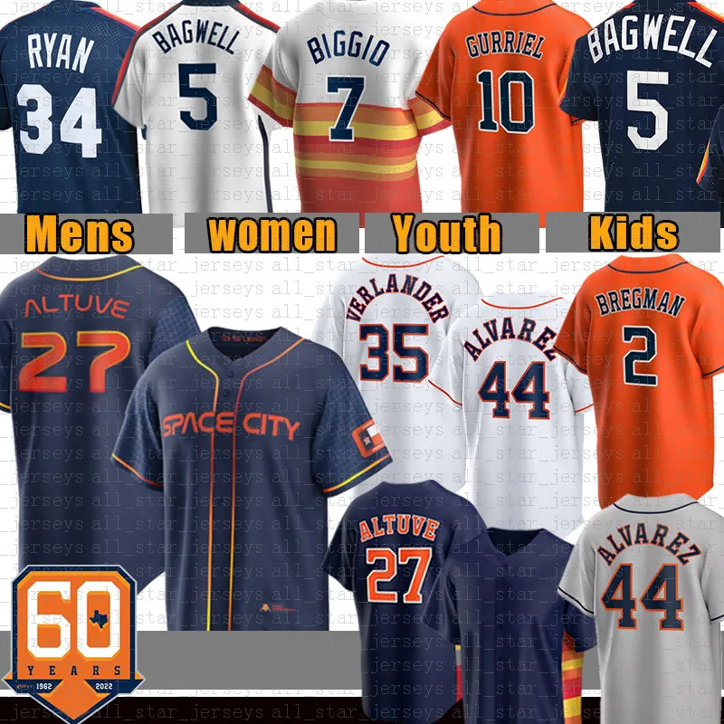 Herren Damen Craig Biggio Baseball-Trikot Houston Jose Altuve Alex Bregman Nolan Ryan Jeff Bagwell Justin Verlander Yuli Gurriel Chas McCormick Jake Meyers Tucker