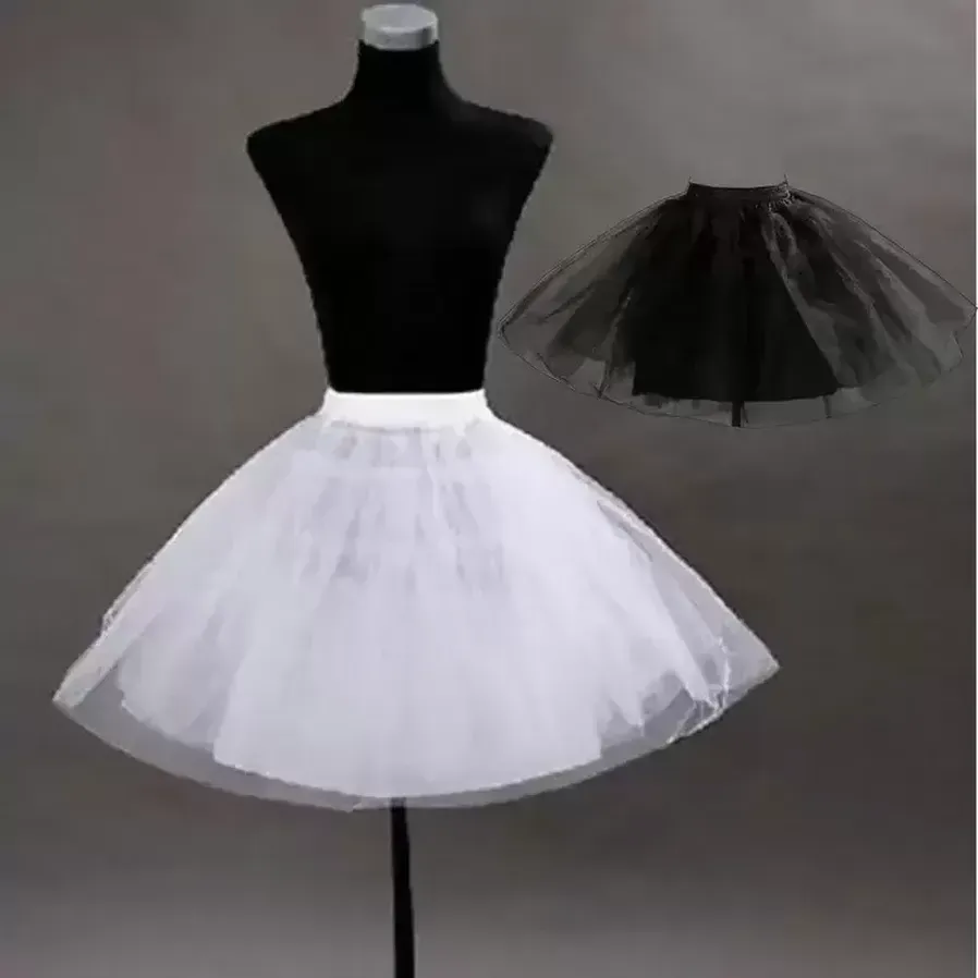 White Black Red Short Petticoats Tulle Petticoat Crinoline for Girls Tutu Skirt Ball Gown Underskirt Jupon-mariage Wedding Petticoat CPA274 B0523