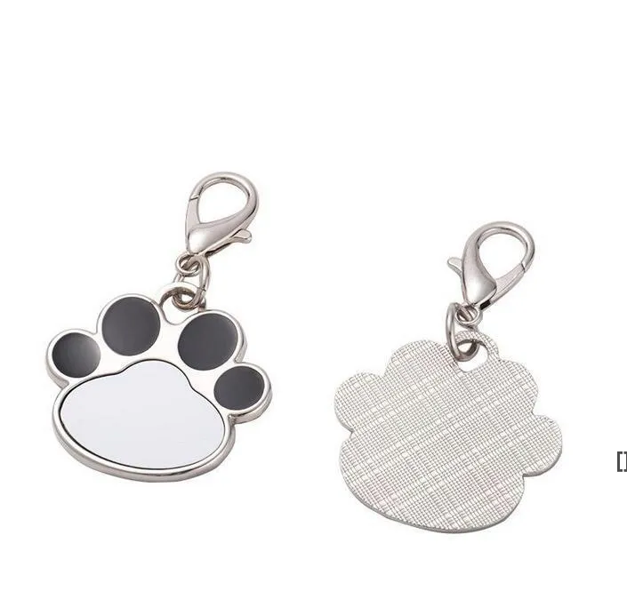 4 Colors Sublimation Blank Keychain Pendant Creative Cat Paw Shape Keychains Heat Transfer Key Chain DIY Pet Keyring ZZE13592