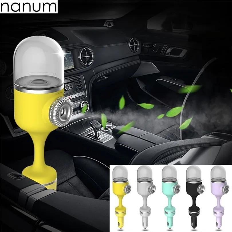 Nanum Mini Car Ridifier 12V سيارة رائحة النشر مرطب هواء الهواء تنقية العريضة Mist Mist صانع الضباب Fogger للسيارة 201009