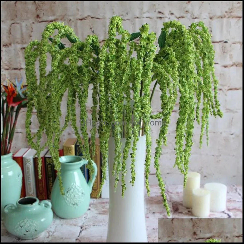 Flone 8 Branch Artificial Green Plants fake Lover Fruit Green Amaranthus Flowers Wedding Home DIY Decoration Foam Flowers