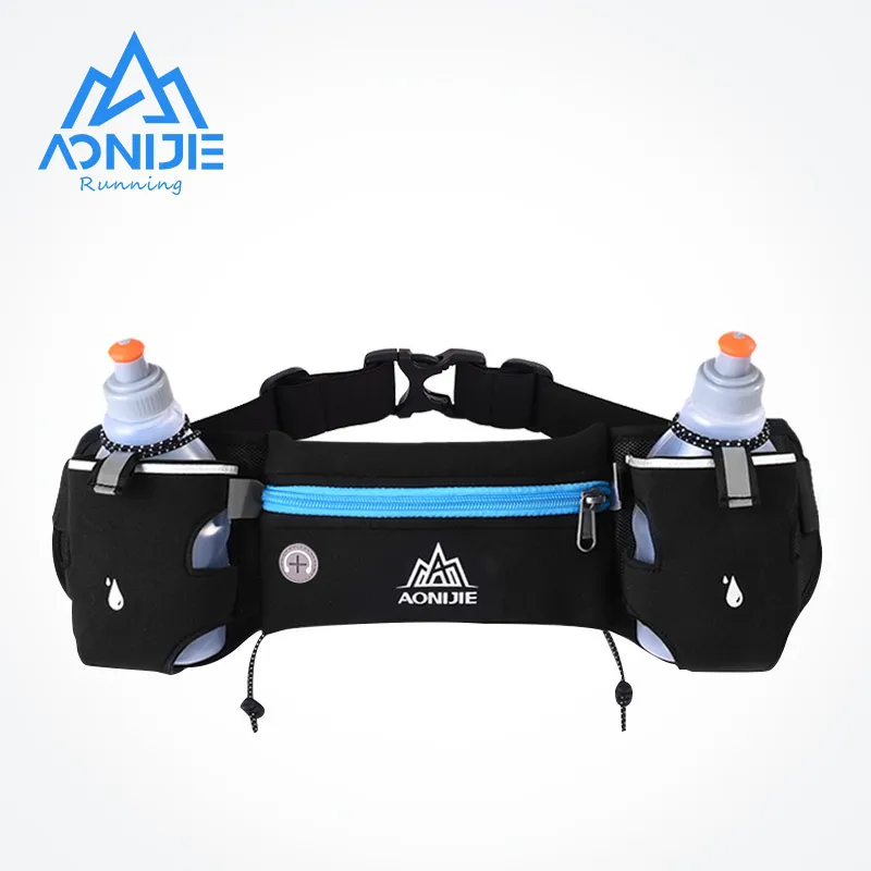 AONIJIE E834 Marathon Jogging Cycling Running Hydration Belt Waist Bag Pouch Fanny Pack Phone Holder For 250ml Water Bottles 220520