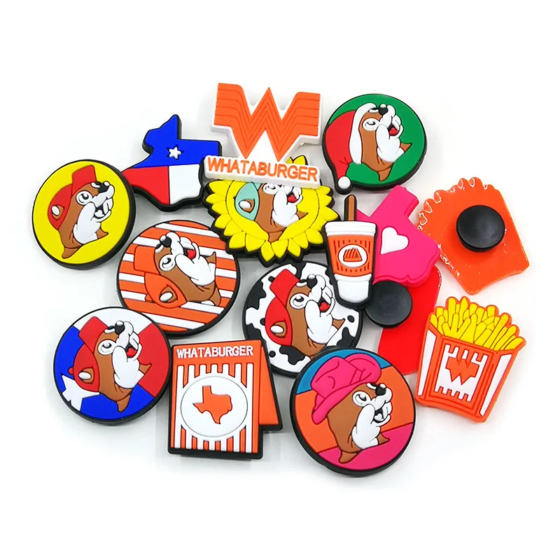 50pcs/set Texas Series Charms 2D Soft Plastic Cartoon Shoe Accessories Decorations Decorations Digning Pintons Shoe Charm Buckles Fit Kids Sandals