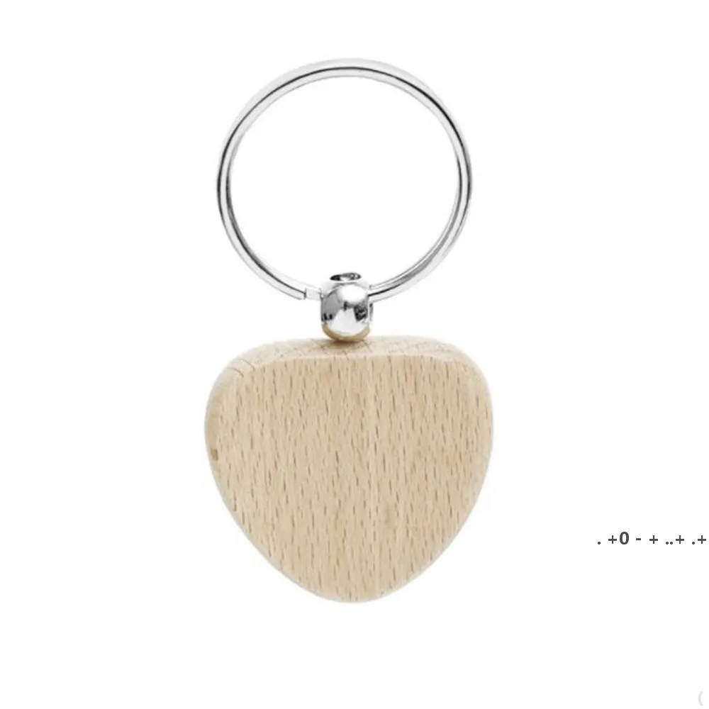 Beech Wood Keychain Party Favors空白のパーソナライズされたカスタマイズされたタグ名IDペンダントキーホルダーバックルクリエイティブ誕生日ギフトGCE13483