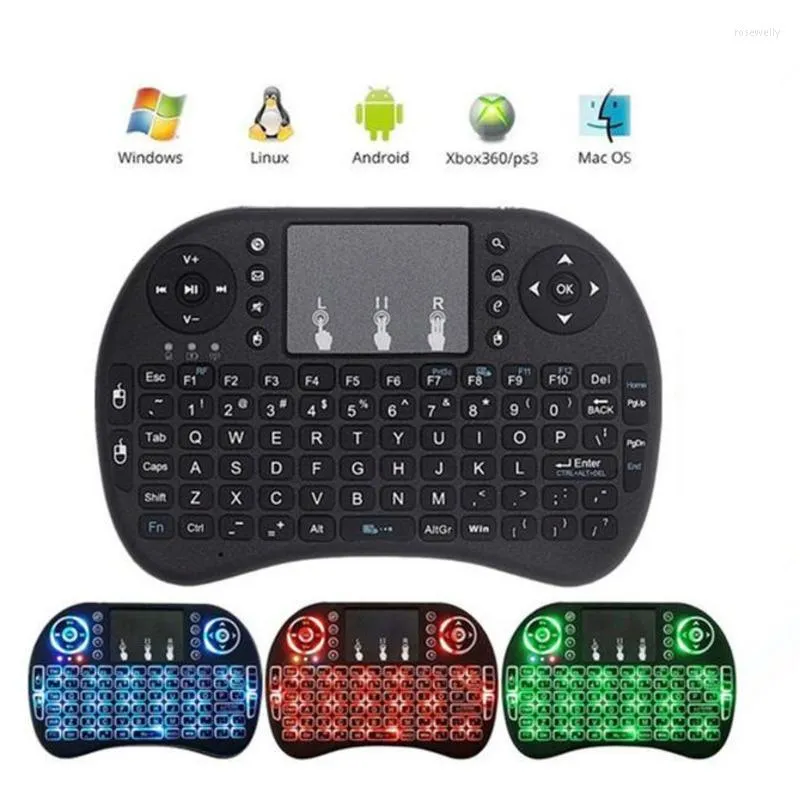 Mice Mini Backlit Wireless Keyboard 2.4G FlyingTouchpad Air Mouse Remote Intelligent Controller For Android TV BOX T9 X96 BatteryMice