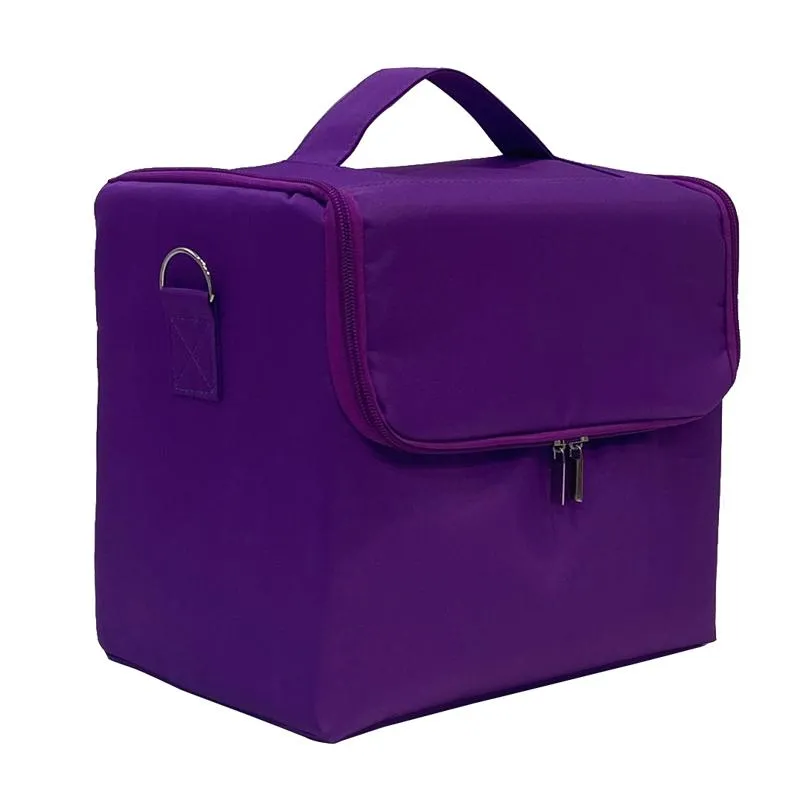 Sacs à cosmétiques cas sac de grande capacité violet noir Rose rouge voyage Portable boîte à outils de maquillage cosmétique