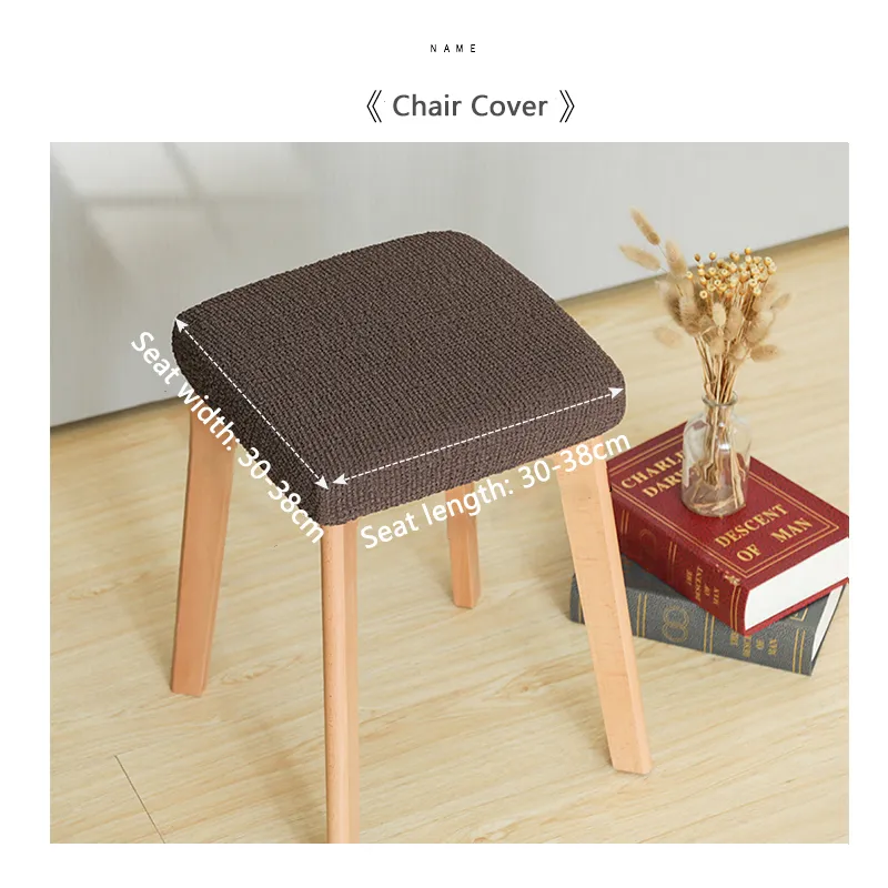 Vierkante kruk stoel deksel universeel huishoudelijk elastisch kantoor eettafel vaste houten krukomslag moderne minimalistische multolor 0624
