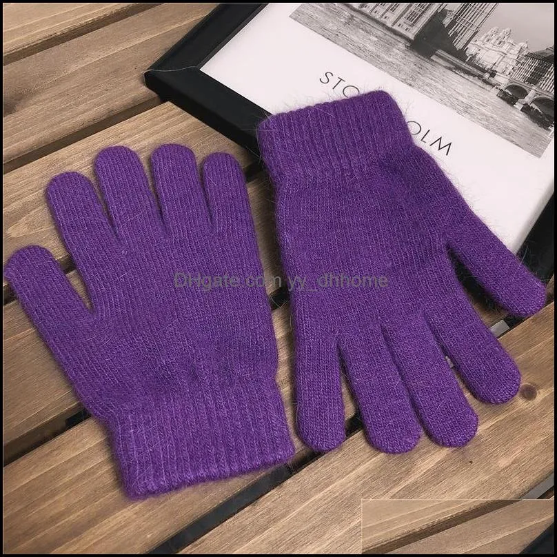Women Girls Mittens Fashion Colorful Beautiful Smooth Autumn Winter Warm Mittens Double-layer Comfortable Gloves