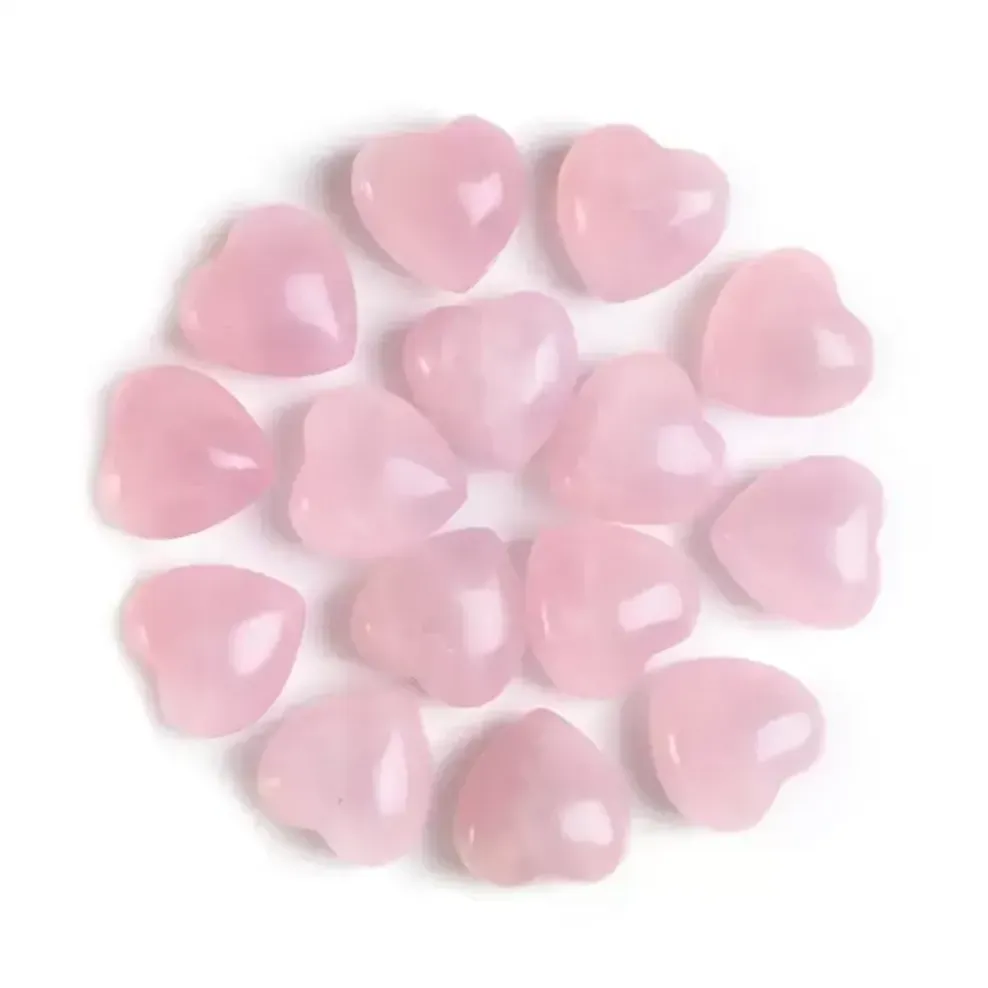 Artes e artesanato cura cristal rosa rosa quartzo amor coração stone chakra reiki xc0824