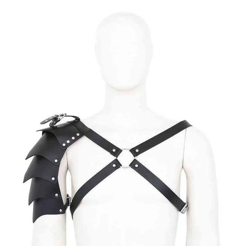 Nxy SM Bondage Lederen Mannen Borst Harness Strap Eenzijdige Multi Stuk Bandjes Te Binden Kleding Sexy Kuisheidsgordel Cosplay 220426