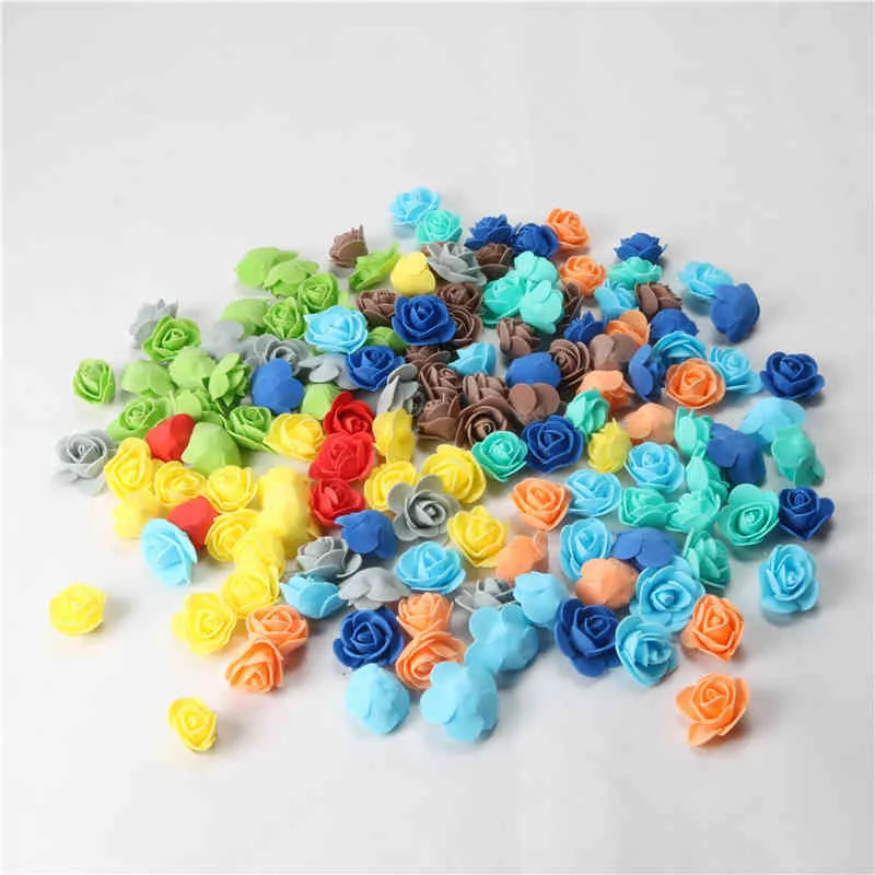 500st/Lot Mini Pe Foam Rose Flower Head Artificial Flowers Handgjorda DIY Bröllopshem Dekoration Fest och festförsörjning