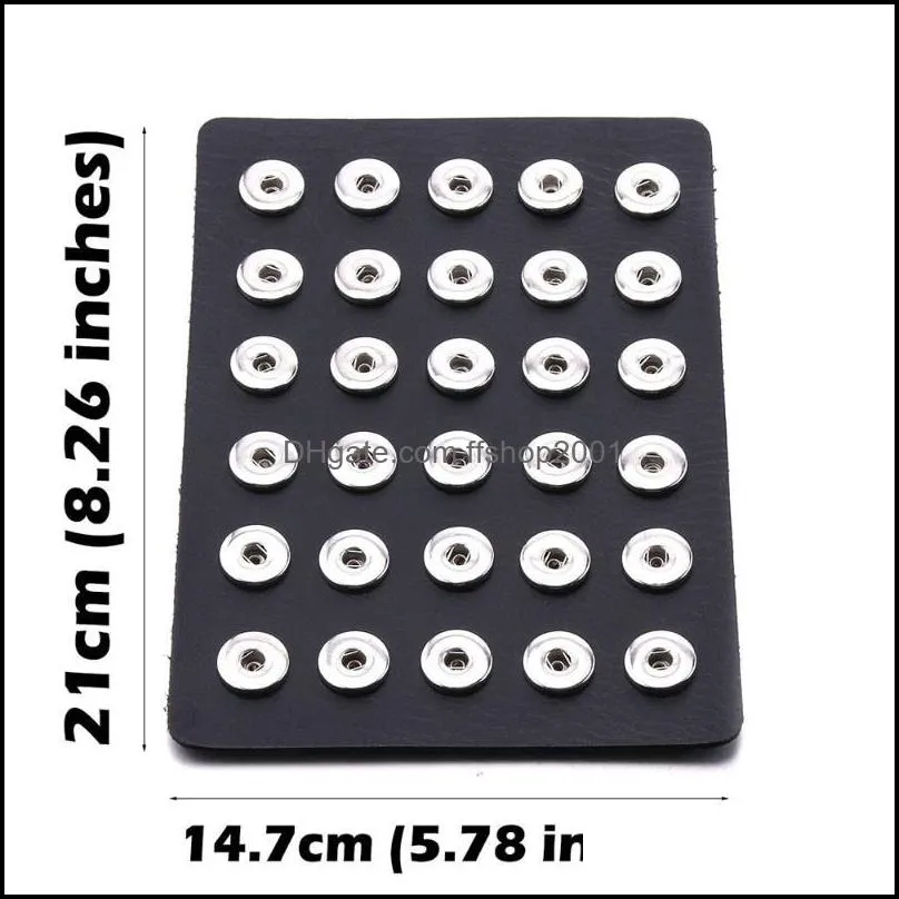 charm bracelets multiple styles snap jewelry display board fit 1pcs 18mm buttons pu leather black flannel pvc holder