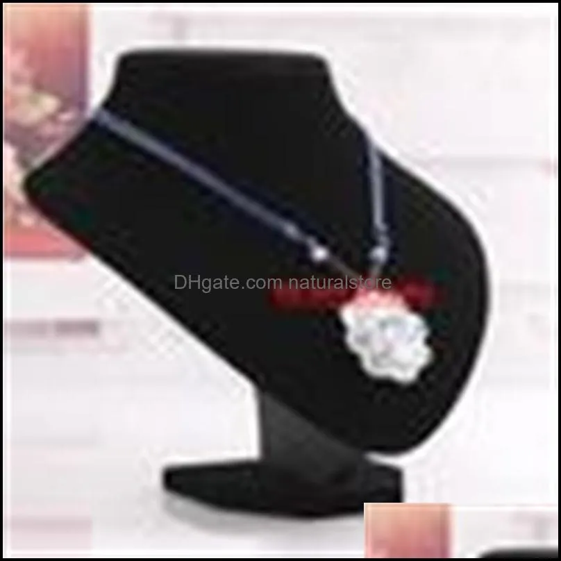 Black Velvet Neck Shelf Models Necklace Pendant Holder Mannequin Bust Jewelry Display Stand Show Storage