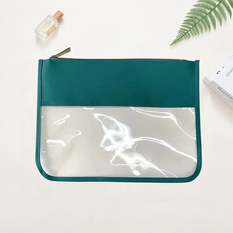 Sac de poche en nylon vierge avec fermeture à glissière pochettes de sac de maquillage transparent pour la mode de vacances sacs de toilette transparents pratiques