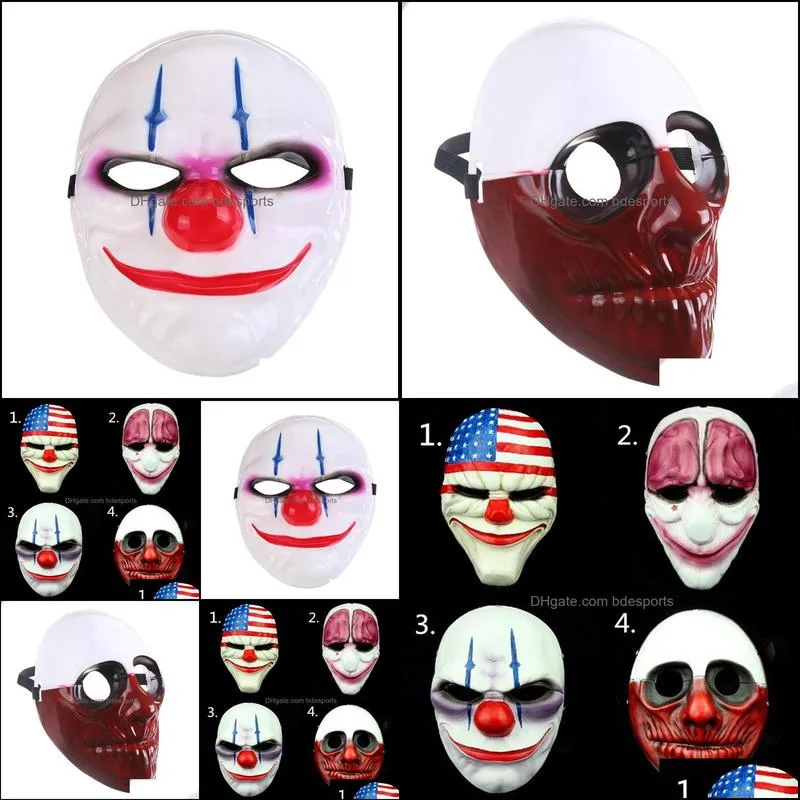 Scary Clown Mask Masque PVC Payday Party Halloween Mask For Party Mascara Carnaval