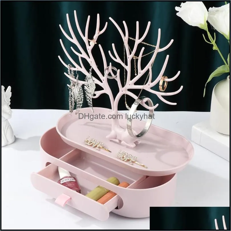 Jewelry Pouches, Bags Creative Antlers Rack Earrings Necklace Ring Bracelet Deer Cases & Display Stand Tray Tree Gifts Storage