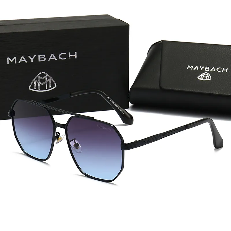 디자인 Maybach 선글라스 파일럿 선글라스 UV400 안경 금속 프레임 폴라로이드 62mm 렌즈 140mm 금속 브래킷