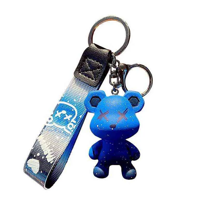 Animal Crossing porte clé de luxe voiture tricot garçons et filles joli ours coloré résine pendentif accessoires petit